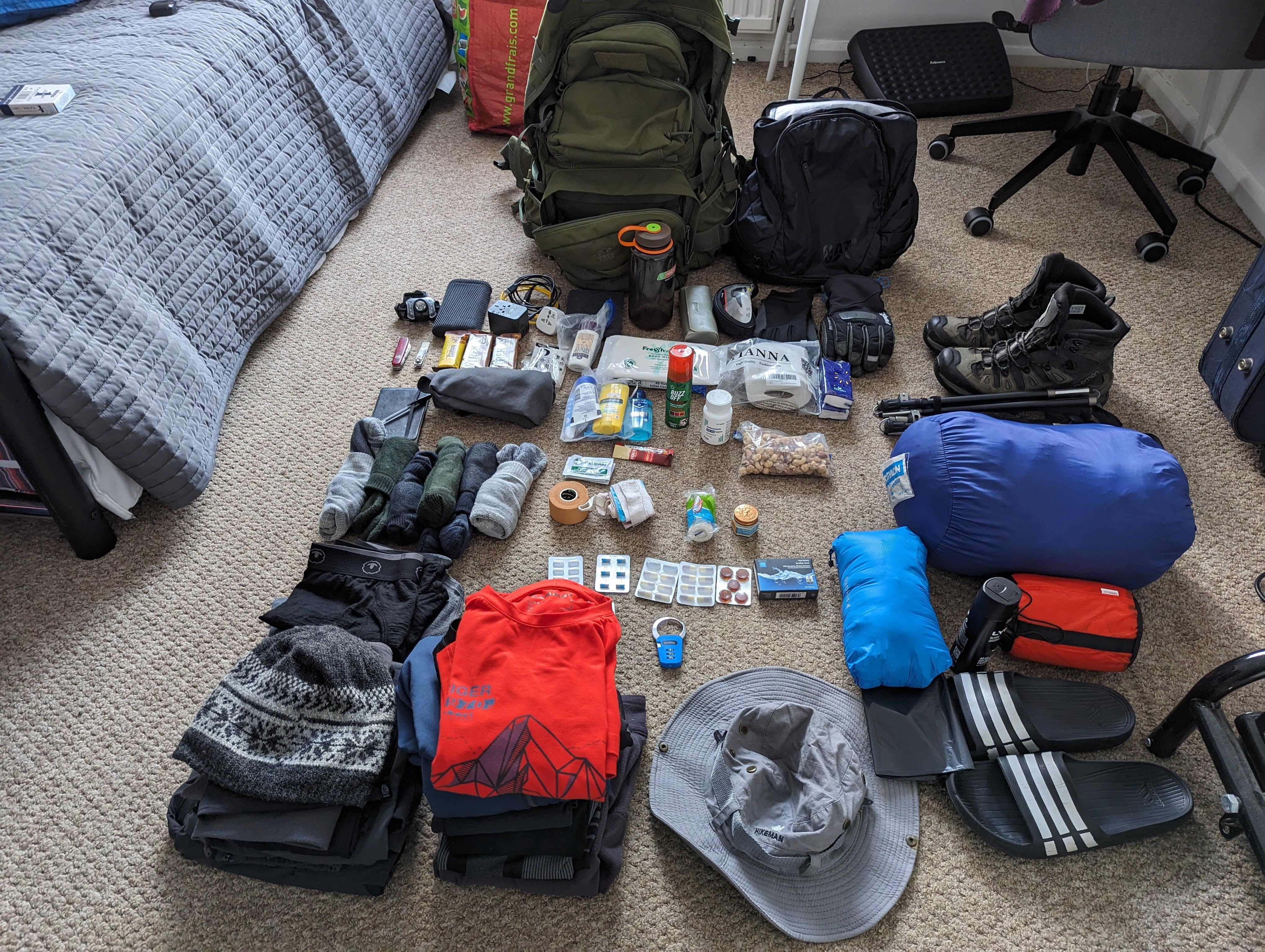 Packing all the gear before departing