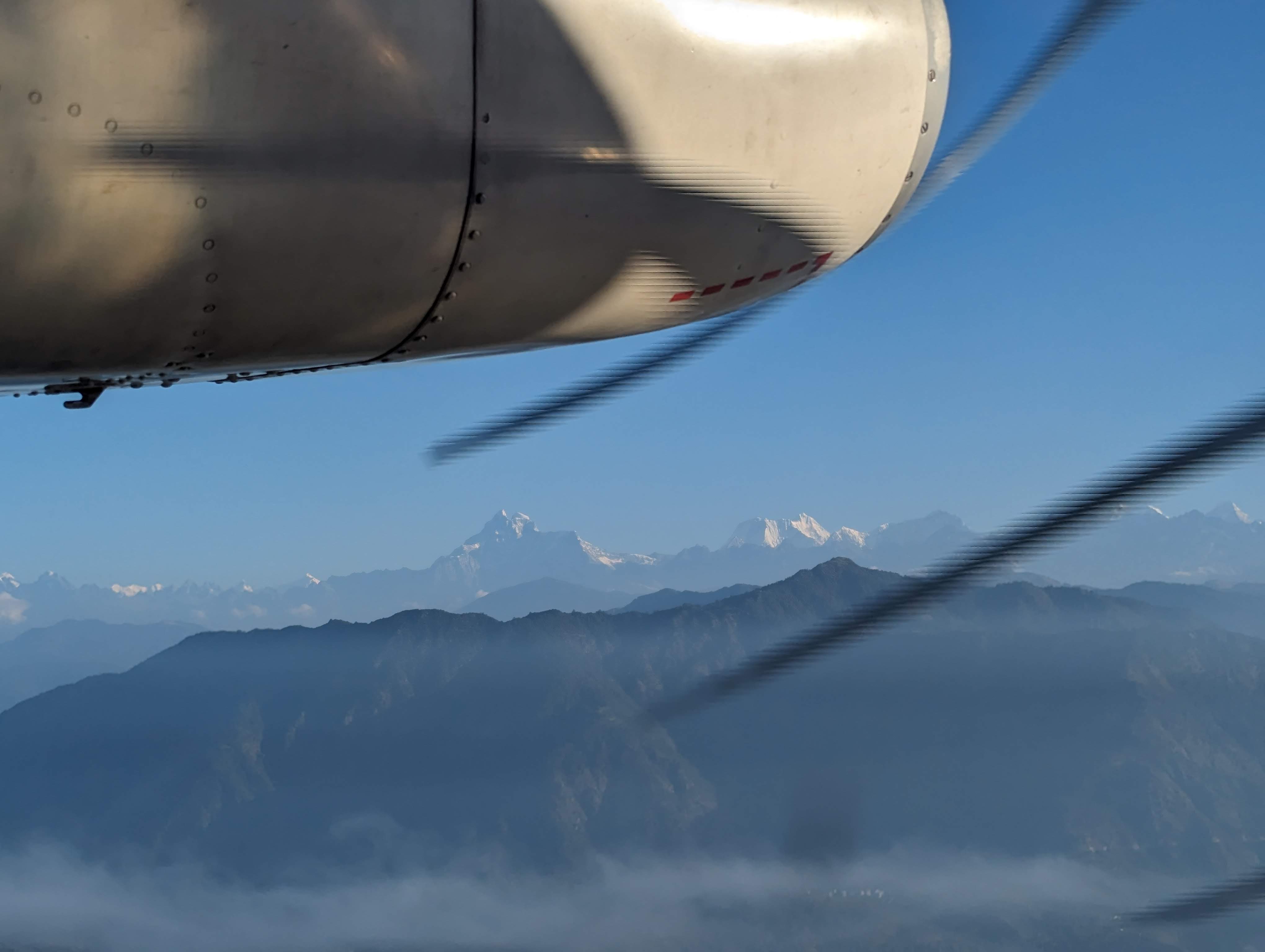 The view from the plane to Lukla